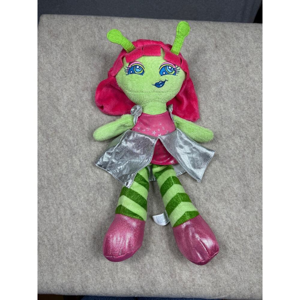 Hugfun International Green Alien Pink HairSparkle Plush Toy Stuffed Animal